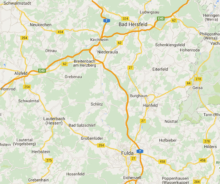 Kaart Kirchheim en omgeving